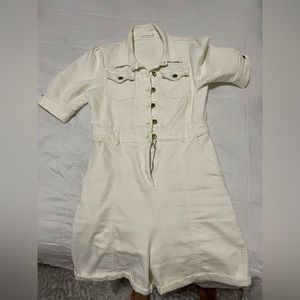 White Denim Romper